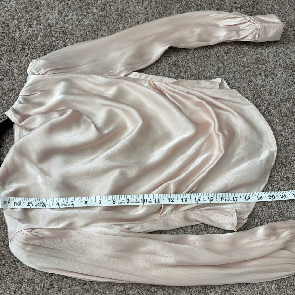 ASTR the Label Lilith Satin Cowl Neck Long Sleeve Blouse Top Pink Size XS EUC - Picture 10 of 11